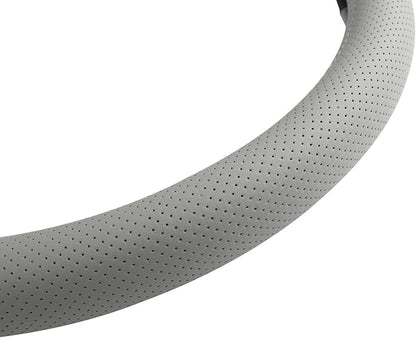 West Llama 3D Texture Steering Wheel Cover for Toyota, Anti-Slip Design, Premium Leather, Custom Fit for 14.5-15 inch, Stylish Interior Decoration(Gray+Black-Standard Size) - Image 7