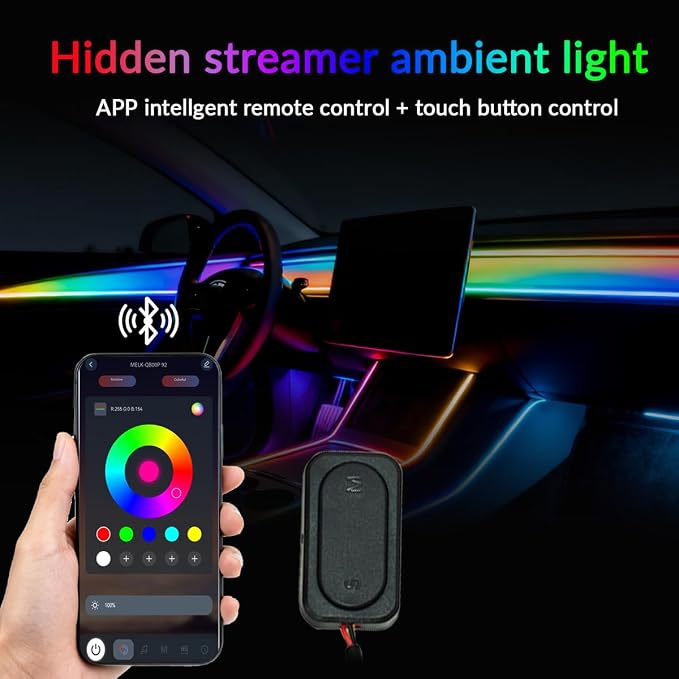 Interior Car Strip Lights Dreamcolor Acrylic Car Decorative Lights with APP Control Multicolor Internal Lighting Kit Music&DIY Function Ambient Fiber Optic Strip LEDs - Image 4