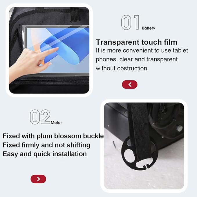 Car Backseat Organizer with Foldable Table Tray, 6 Storage Pocket Vehicle Seat Back Protector Kick Mat with Touch Screen Phone Holder, Auto Seat Organizer for Travel, Universal Fit (Black) - Image 4