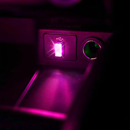 2 Pcs USB LED Car Interior Atmosphere Lamp, Night Light Led Decoration Light Ambient Lighting Kit Interior Led Lights, Portable Vehicle Ambient Lighting Kit for all Car Interior Accessorie Pink Purple - Image 4