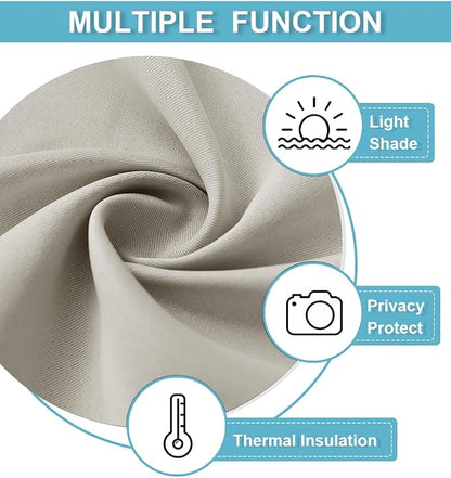 RYB HOME Basement Bathroom Kitchen Cafe Privacy Window Curtains 30 inches | Thermal Insulated, Light UV Heat Blocking, Privacy, Short Curtain Tiers for Laundry Room, W34 x L30, Natural, 2 Panels - Image 5