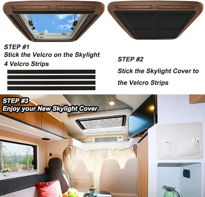 RV Murts Magnetic Skylight Cover, 16''x16'' Camper Shades for Roof Vents. | Reversible Window Blackout Blinds for Travel Trailer no Drill Foldable Insulation for Sunroof Temperature Control Save Energy - Image 5