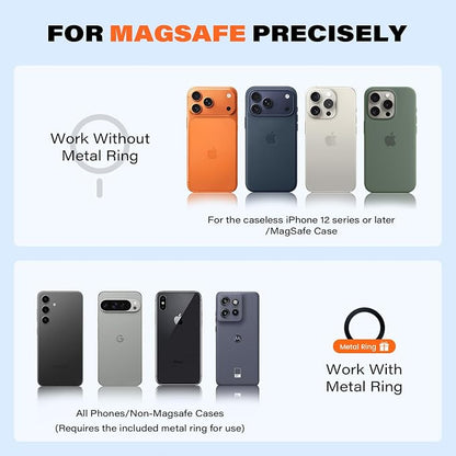 APPS2Car Magnetic Car Mount for MagSafe, Dashboard and Windshield Holder | With Telescopic Arm, Magnetic Phone Holder for Your Car, Designed for iPhone MagSafe Case - Image 6