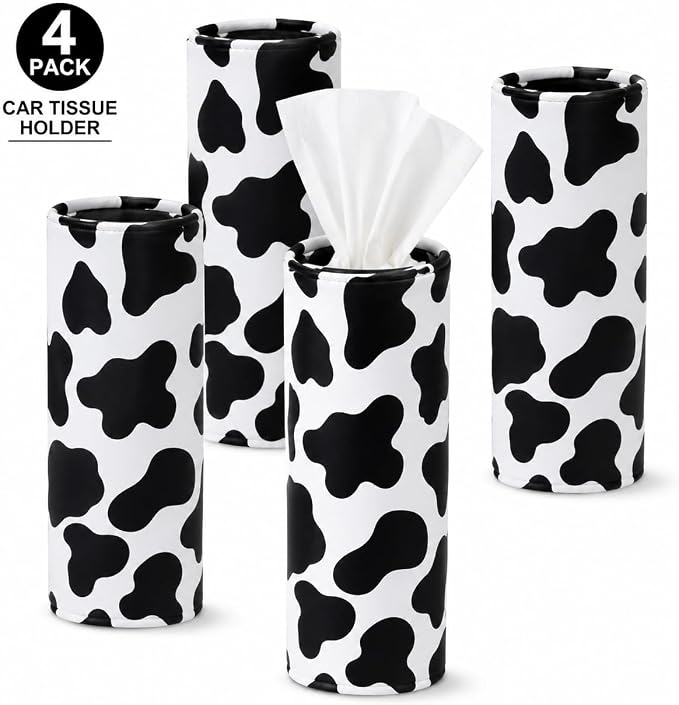 ROOMFUN Car Tissues Holder 4 Pack with Facial Tissues - Image 3