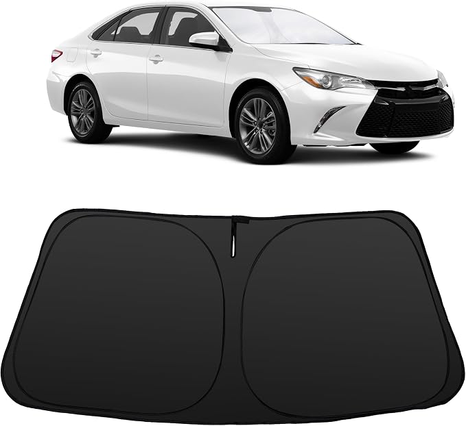 Windshield Sun Shade for 2012 2013 2014-2017 Camry Toyota | Foldable, Full covered for windshield, Block UV Rays, Heat Reduction, Easy to install, Keeps Car Cooler by YYCKE