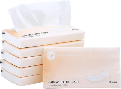 Car Tissue Refills 300 Sheets Facial Tissues Refills for Car Visor Tissue Holder, Travel Tissue Tubes Box Container Perfect Fit for Car Cup Holder by WinooDesign