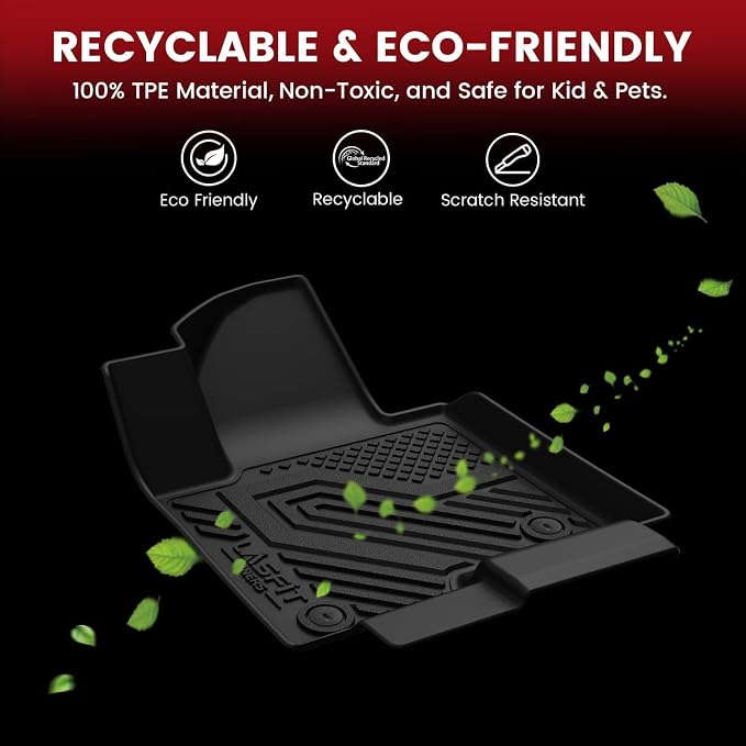 LASFIT All Weather Floor Mats for Honda Civic 2022-2026【Gasoline Hatchback】 | Full Surround TPE Mats, Tall Walls, 3D Custom Fit, Non-Slip, Easy Clean, Tool-Free Install, Vehicle-Specific Accessories - Image 7