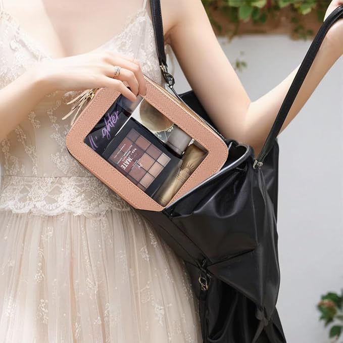 Clear American Mahjong Tile Bag, Makeup Bag Travel Cosmetic Organizer Case Waterproof Skincare Toiletry Bag with Zipper Portable Make Up Pouch Compact Car Organizer Bag for Essentials - Image 2