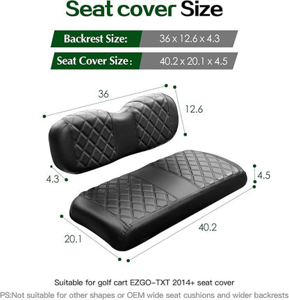 NOKINS Golf Cart Diamond Front Seat Covers for EZGO Freedom TXT/T48 2014+ | Durable Vinyl Build；UV Resistant；All-Weather Protection - Image 6