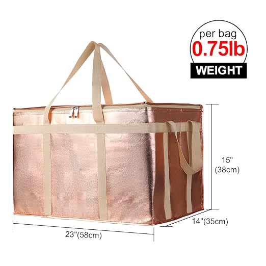 Bodaon XXX-Large Commercial Food Delivery Insulation Bag, Gold, 1-Pack | Insulated Pizza Delivery Bags for Hot/Cold Food, Large Capacity, Reusable Warming Bag for Picnic/Rideshare, Grocery Coolers - Image 2