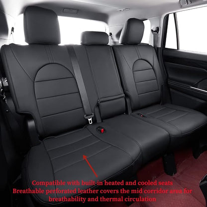 Full Set Car Seat Covers for Honda Odyssey 2011-2017,7-Seater,Faux Leather | for LX Only,2nd Row Captain Seats,Luxury Waterproof Seat Protector,Fit Like A Glove(Black) - Image 2