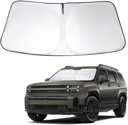 Front Windshield Sun Shade Foldable Front Window Sun Shade Visor Custom Fit for 2024-2026 Hymdai Santa Fe Block UV Rays Heat Sun Shield Keep Car Cooler Car Accessories - Image 8
