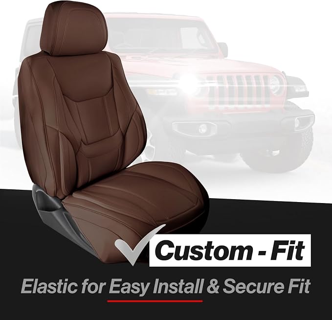 Coverland Custom SUV Car Seat Covers for 2010-2014 Subaru Outback | Premium Waterproof Faux Leather Non-Slip Memory Foam Airbag Compatible Custom Fit Interior Protector [Front Seat-Dark Brown] - Image 2