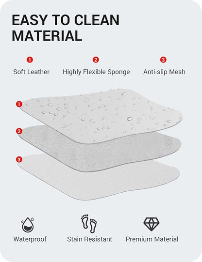 BASENOR 2026 Tesla Model Y (Juniper)/3/S/X Leather Seat Back Kick Protector | Backseat Mats for Kids (Extra Organizer Pocket) Waterproof Scratchproof White (Not for Model Y Juniper/3 Highland Standard) - Image 7