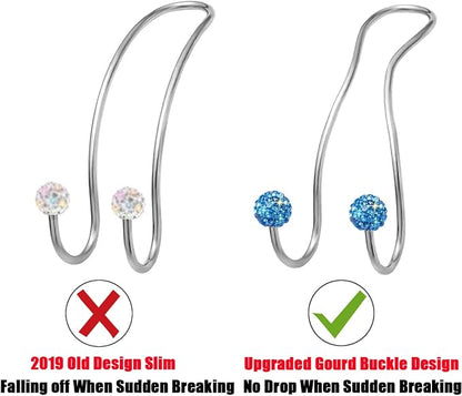 Bling Purse Hook for Car Headrest, Cute Car Seat Hooks (2Pack) | Upgraded,Durable Stainless,Car Purse Hanger,Purse holder,Rhinestones,Bag Hooks,Car Hooks for Purses and Bags Cute,Light Blue - Image 5