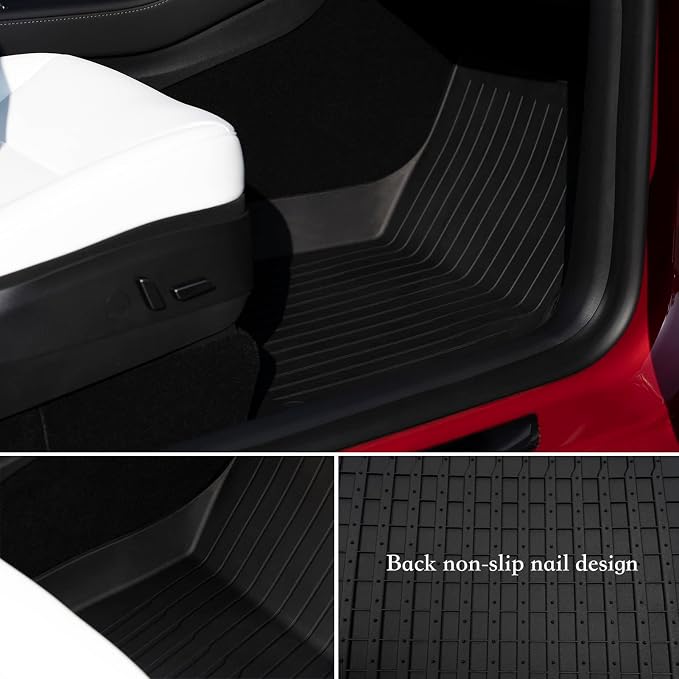 6Pcs Floor Mats for Tesla Model Y 2021/2022/2023/2024 Accessories, TPE All Weather Anti-Slip Waterproof 3D Front Frunk Rear Trunk Cargo Liner Tray Mats - Image 3