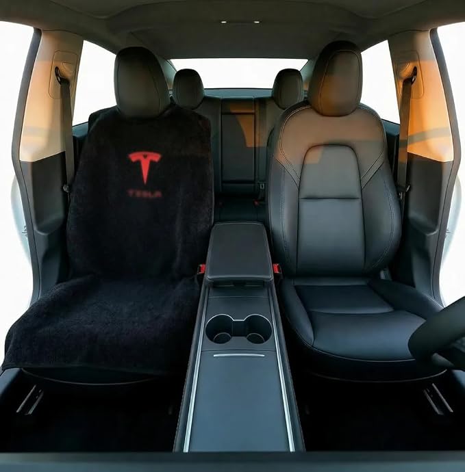 Upgraded Compatible with Tesla Seat Covers for Model 3/Y/X/S - Sweat-Resistant Towel Seat Cover for Kids, Pets and Dog Tesla Seat Protect Accessories by Fawyn