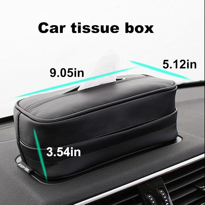 Car Tissue Holder, Travel Napkin Dispenser - PU Leather Fits Most Cars, SUVs, Trucks, and Vans - Image 8