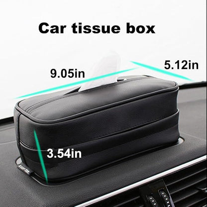 Car Tissue Holder, Travel Napkin Dispenser - PU Leather Fits Most Cars, SUVs, Trucks, and Vans - Image 8