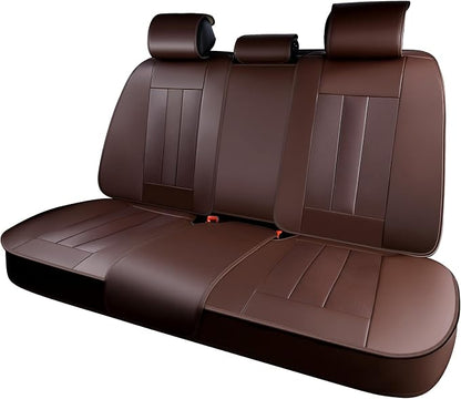 Huidasource Rear Row Seat Covers, Waterproof Faux Leather, Universal Fit for Most Cars, SUVs & Trucks, Easy to Install, Spill & Dirt Resistant, Great for Travel & Pets, Coffee by Huidasource