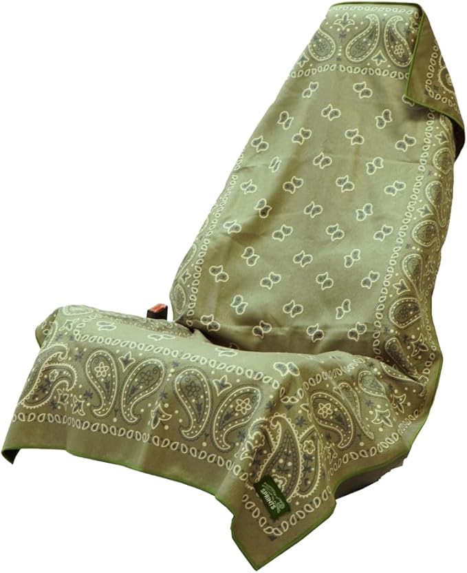 Sprints Athletic Running Towel, Full-Sized, Car Seat Cover - Performance Microfiber (Paisley Probs Green) by Sprints