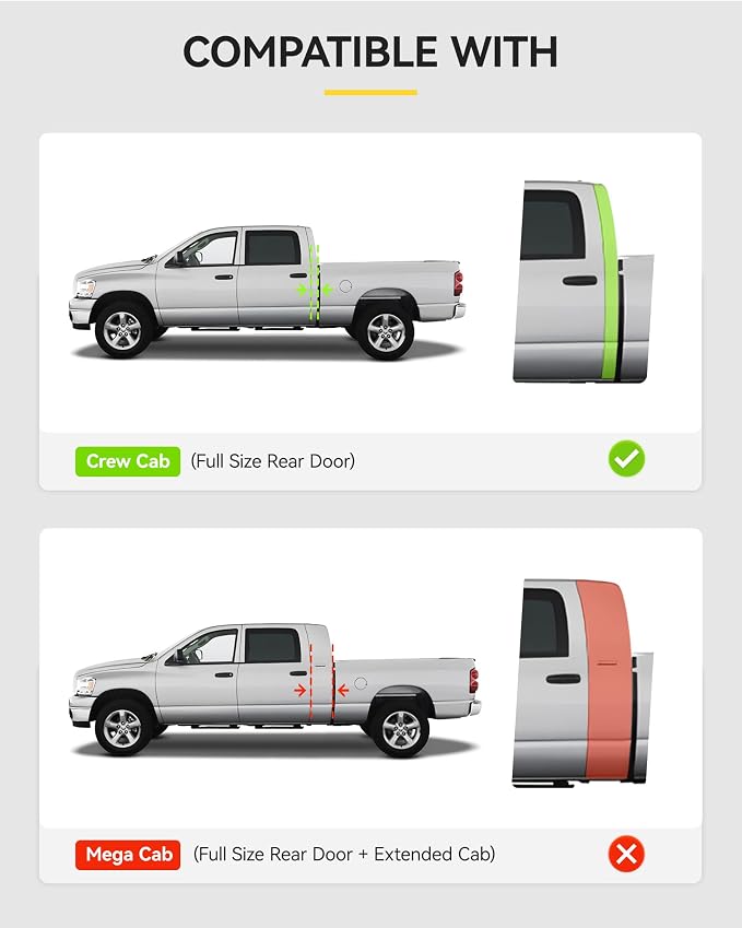 3W Floor Mats for 2019-2026 Ram 2500/3500 Crew Cab with Bucket Seat | Not for PTO KIT Models, All Weather TPE Custom Fit Ram 2500/3500 Floor Liner 1st & 2nd Row (for Carpet Floor), Black - Image 3