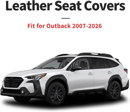 for Subaru Outback 2007-2026 Car Seat Covers, Full Set, Beige | Luxury Full Coverage Leather Seat Protectors, Waterproof Breathable, Non-Slip, Easy to Install, Airbag Compatible, All-Season - Image 4
