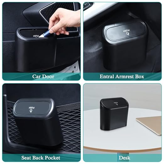 Accmor 2 Pack Car Trash Can with Lid, Mini Auto Dustbin, Leakproof Vehicle Garbage Bin with 90pcs Trash Bags, Multipurpose Interior Accessories Storage Container Cute Garbage Bin for Car, Office, Home - Image 7