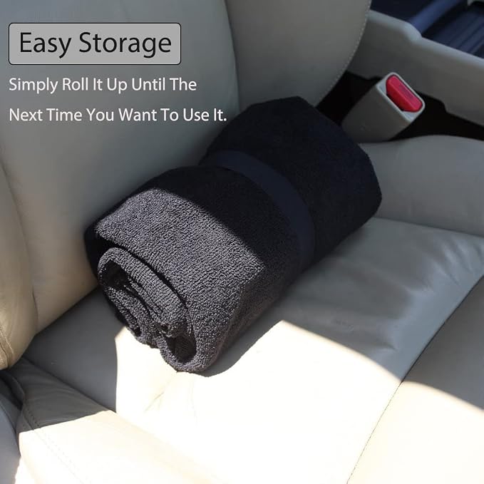 Waterproof Sweating Car Seat Cover for Post Gym Workout, Running, Swimming, Beach and Hiking, Universal Fit Non-Slip Bucket Seat Protector for Cars SUV Trucks, Machine Washable (Off-White) - Image 5