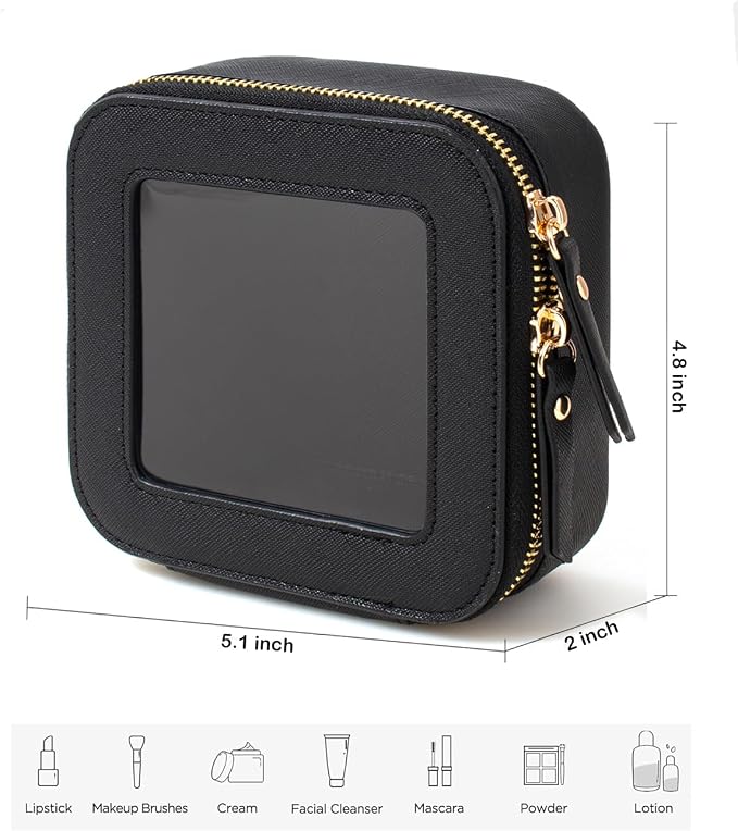 Travel Clear Makeup Bag Set, TSA Approved Cosmetic Bag Case with Zipper Portable Makeup Pouch Toiletry Bag Traveling Cosmetic Organizer Storage Bag Car Organizer Car Essentials - Image 5