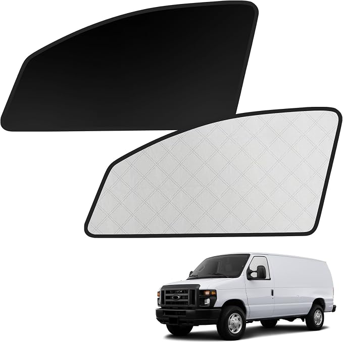 Magnetic Side Window Sun Shade for 1992-2026 Ford E-Series | for E-150 E-250 E-350 E450, Aluminum Reflective Layer, UV Heat Blocking Sunshade, for Camper Vans & Overnight Stops (2PCS) by FomiPow%E2%80%94EmpoweringEveryCreat