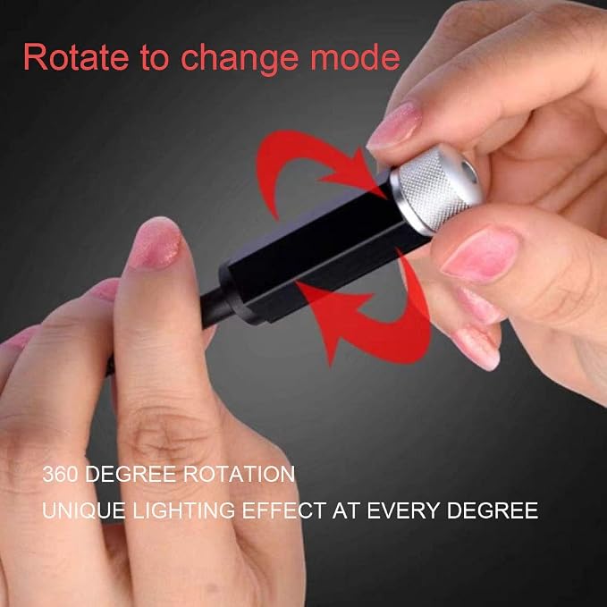 USB Star Projector Night Light, Interior Car Roof LED Light, Violet Blue | Plug-in USB, Portable Adjustable Romantic Star Lamp Projector Decorations for Car, Ceiling, Bedroom - Image 2