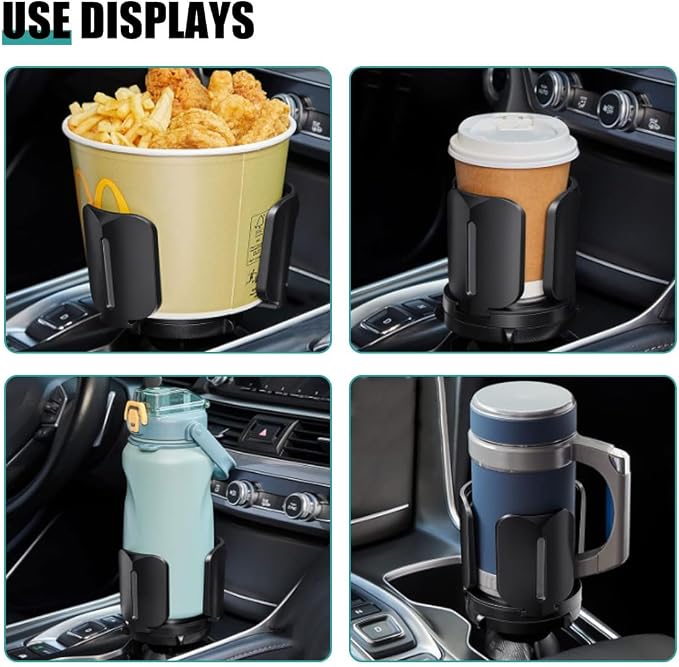 Car Cup Holder Expander, All Purpose Cup Holder Adapter with Adjustable Base, Auto Cup Organizer Expander Holder Compatible with 3.04" to 5.25" Bottles, Mugs, Drinks, Foods (1 PC) - Image 5