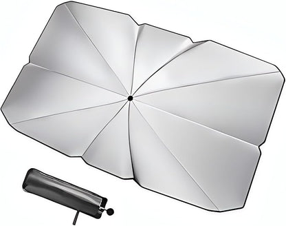 Windshield Sun Shade Umbrella，Foldable Car Window Shades, Automotive Sun Visor Block Heat Insulation Protection, Front Sun Shade for Cars Windshield for Hatchback, Truck, SUV, MPV (56" Lx31 W) by Unknown