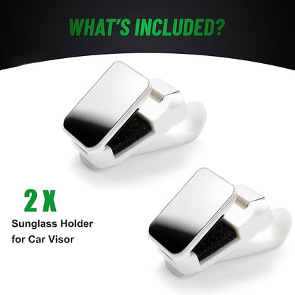 Dsycar 2 Pack Sunglasses Holder for Car, Visor Sunglass Holder Clip, White | One-Handed-Operation Easy Access Storage for Driving,Universal Fits Anti-Scratch Car Sun Visor Accessories - Image 8