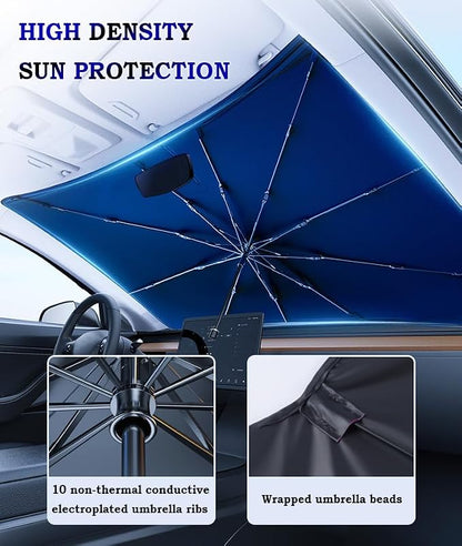 Car Windshield Sun Shade Umbrella for Hyundai Accent 2000–2026, Foldable Windshield Sunshade with Reinforced Ribs, Reflective Sun Shade for Front Windshield,S 125 x 65 cm - Image 5