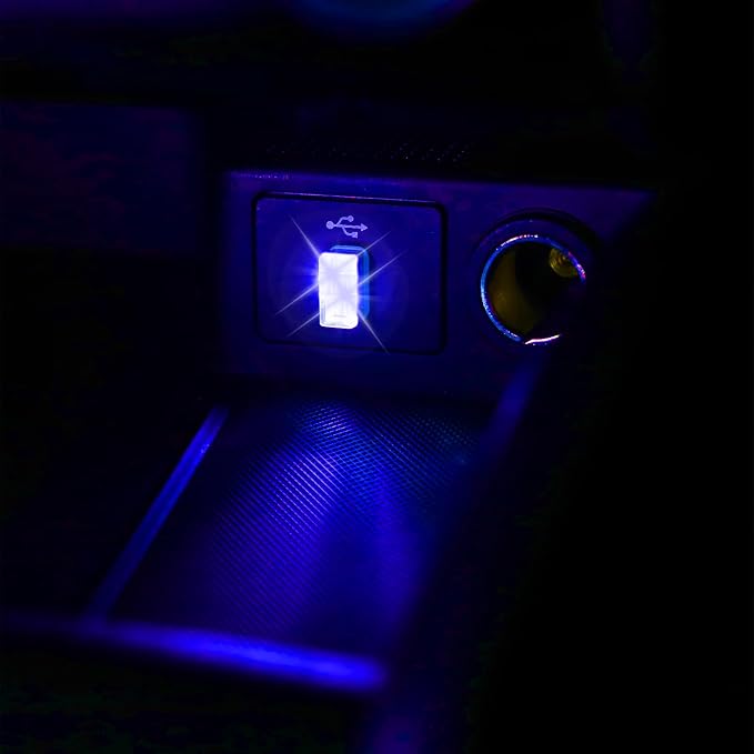 2 Pcs USB LED Car Interior Atmosphere Lamp, Night Light LED Decoration Light Ambient Lighting Kit Interior LED Lights, Portable Vehicle Ambient Lighting Kit for All Car Interior Accessories (Blue) - Image 3
