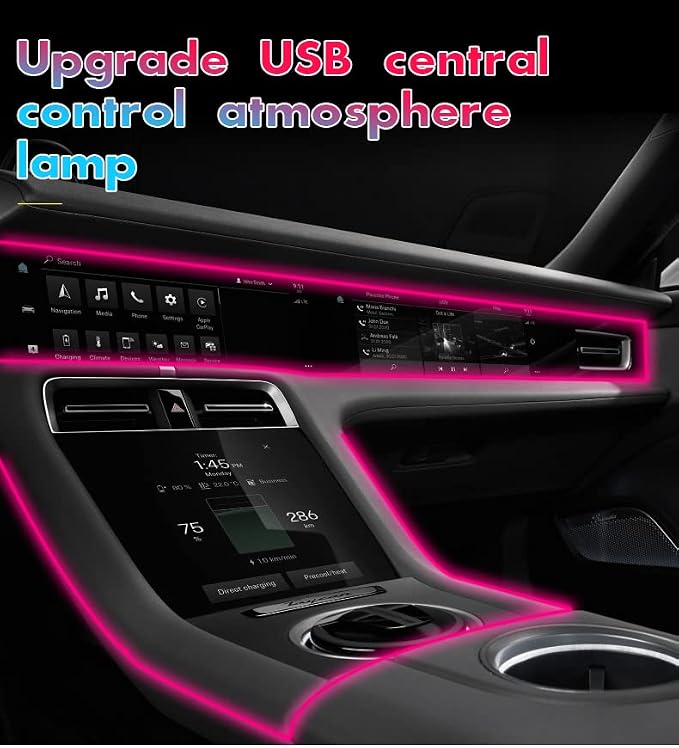 Interior Car Ambient Lighting Neon Kit for Center Console Dashboard Gap | 1 To 2, with 16.4ft Ultrathin Fiber Optic, High Bright, Multicolor, USB interface, Music Sync, Multiple Modes, Universal - Image 9