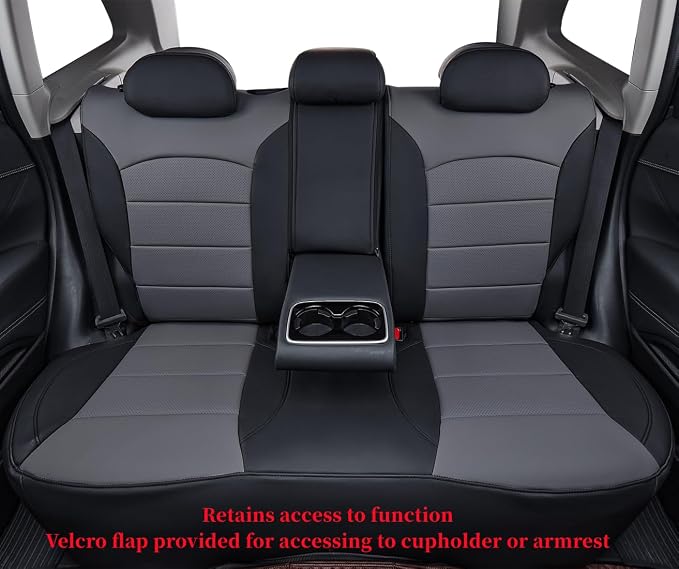 Car Seat Covers for 2009-2013 Subaru Forester,Rear No Armrest,Faux Leather | Full Set Suv Seat Cushion,Easy Installation,Factory Look,Waterproof Car Seat Protector (Black/Gray) - Image 2