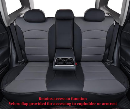 Car Seat Covers for 2009-2013 Subaru Forester,Rear w/Armrest,Faux Leather | Full Set Suv Seat Cushion,Easy Installation,Factory Look,Waterproof Car Seat Protector (Black/Gray) - Image 2
