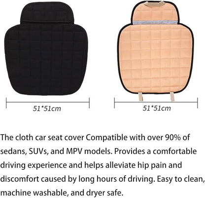 Car Seat Cover,Linen Car Seat Cover Bottom Only 2PCS Black | For Trucks,SUV,Cooling Universal Car Seat Pad,Seat Cushion Ventilated Front Seat Black - Image 4