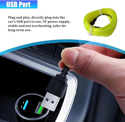 Car LED Strip Lights, 16.4FT 5V Waterproof Flexible Vehicle Ambient Lighting Kits with USB Port, Automotive Lamp Strips Decorations, Universal for SUV Automobile Truck (Fluorescent Green) - Image 4