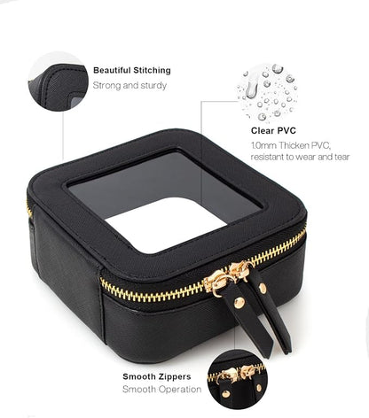 Travel Clear Makeup Bag Set, TSA Approved Cosmetic Bag Case with Zipper Portable Makeup Pouch Toiletry Bag Traveling Cosmetic Organizer Storage Bag Car Organizer Car Essentials - Image 4