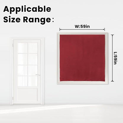 Self Adhesive Curtains, Stick Curtain Blackout Shades Window Cover Curtains for Living Room No Drilling, 59" W X 59" L, Burgundy, 1 Panel - Image 7