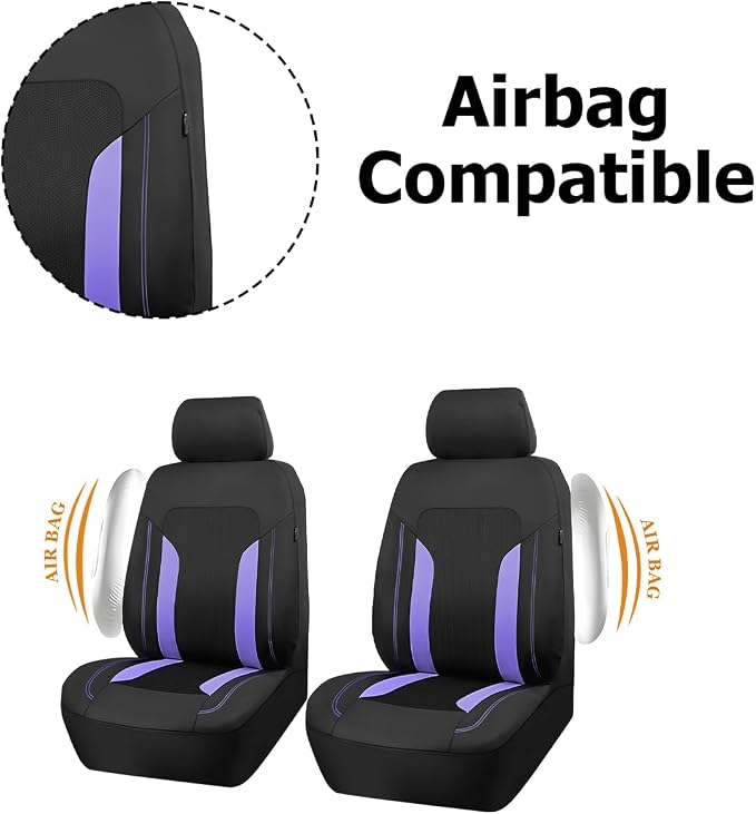 Bittwee Car Front Seat Covers, Breathable Automotive Front Seat Headrest Covers, Waterproof Comfortable Vehicle Seat Headrest Protection Accessories, Universal for RV, SUV, Truck - Image 4