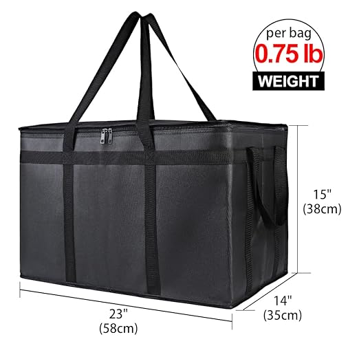 Bodaon Insulated Food Delivery Bag with Hard Bottom, XXXL, Black, 2 Pack | Heavy Duty Thermal Catering Tote for Hot Pizza, Cold Drinks & Meal Boxes for Delivery Staff, Restaurants, and Outdoor Events - Image 2