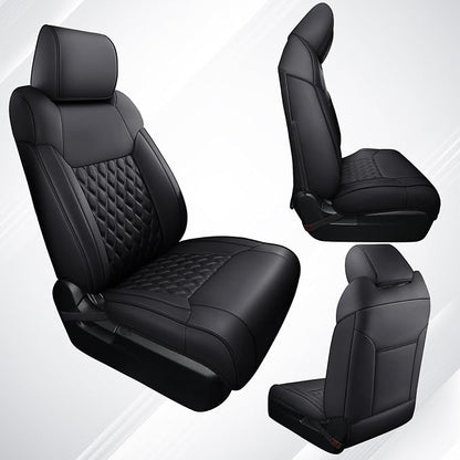 Huidasource Tacoma Front Seat Covers, Full Coverage Automotive Black Truck Seat Cover Custom Fit for 2005-2015 Double & Crew Cab 2nd Gen Toyota Tacoma Base Prerunner SR5 Limited(Front Pair/Black) - Image 9