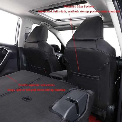 EKR Rav4 Seat Covers Custom Fit for Toyota Rav4 (Only Hybrid) 2019-2025 LE,XLE,XLE Premium,Limited,Woodland Edition,Car Seat Cover Full Set for SUV,Neoprene(Black) - Image 4