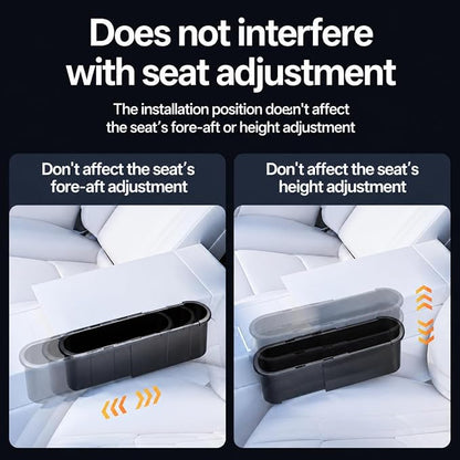 Expandable Car Seat Gap Filter Organizer, Adjustable 185-265mm | Universal front seat console side pocket, sliding gap storage box, fits phone keys wallet, seat gap filler, stop drops - Image 6