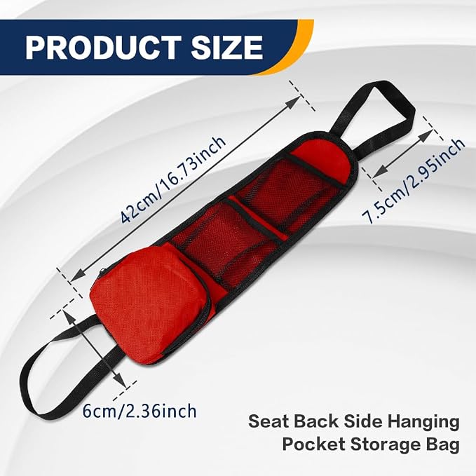 2PS Car Seat Side Organizer, Auto Seat Storage Hanging Bag, Multifunctional Vehicle Mesh Pocket Hold, Car Accessories Car Organizer Can Hold Phone, Wallet, Glasses for Most Cars - Image 2